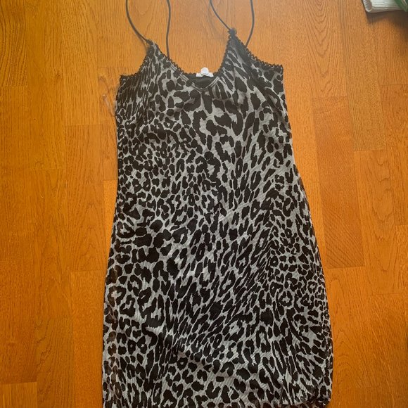 mesh animal print mini dress - Picture 1 of 3